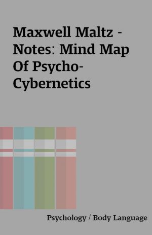 Maxwell Maltz – Notes: Mind Map Of Psycho-Cybernetics