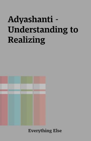 Adyashanti – Understanding to Realizing