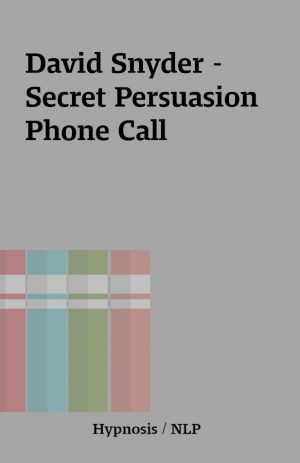 David Snyder –  Secret Persuasion Phone Call