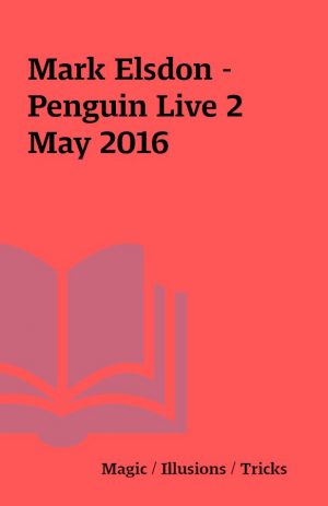 Mark Elsdon – Penguin Live 2 May 2016