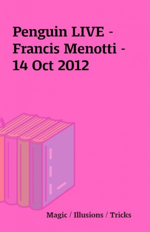 Penguin LIVE – Francis Menotti – 14 Oct 2012