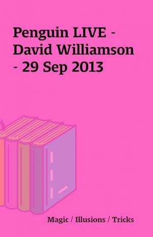 Penguin LIVE – David Williamson – 29 Sep 2013