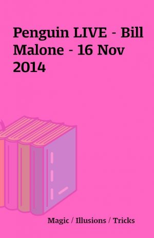 Penguin LIVE – Bill Malone – 16 Nov 2014