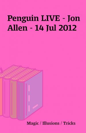 Penguin LIVE – Jon Allen – 14 Jul 2012